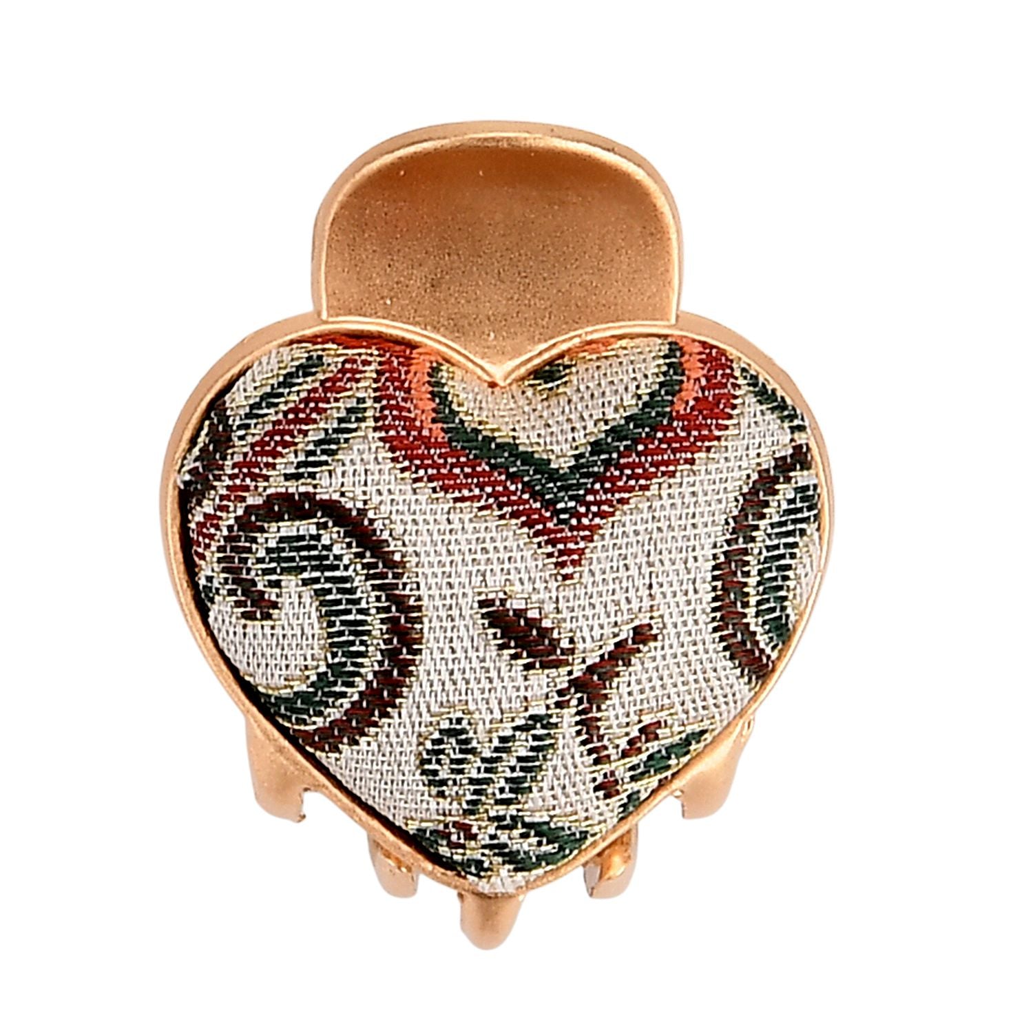 La Marey - Song Brokat Seiden-Haarspangen und Ohrringe, Beige