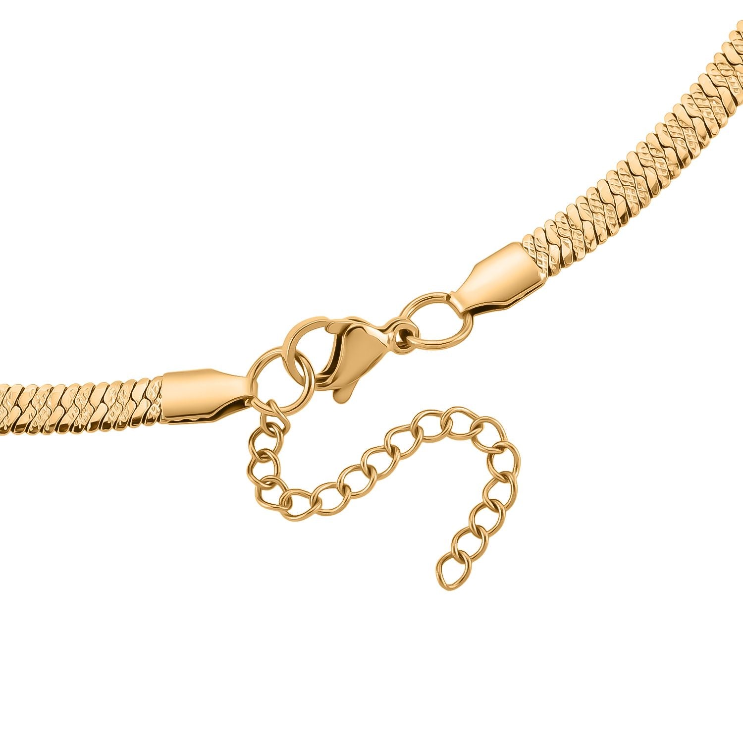 2er Set Halskette, ca. 50 cm mit 5 cm extender, Reiner Edelstahl, Goldfarben