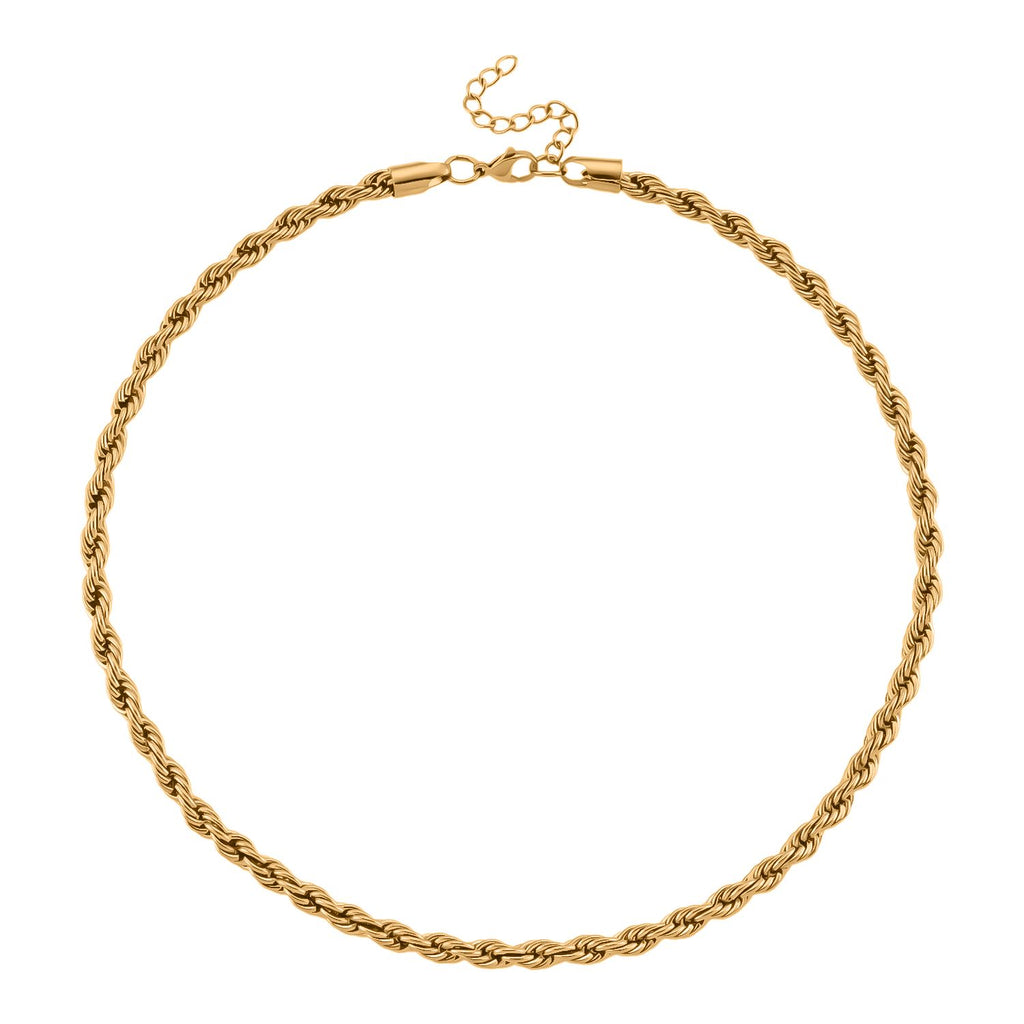 2er Set Halskette, ca. 50 cm mit 5 cm extender, Reiner Edelstahl, Goldfarben