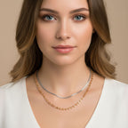 DESIGNER INSPIRIERT - 2er Fancy Ketten Set mit 5 cm Extender, Goldfarben und Silberfarben