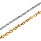 DESIGNER INSPIRIERT - 2er Fancy Ketten Set mit 5 cm Extender, Goldfarben und Silberfarben
