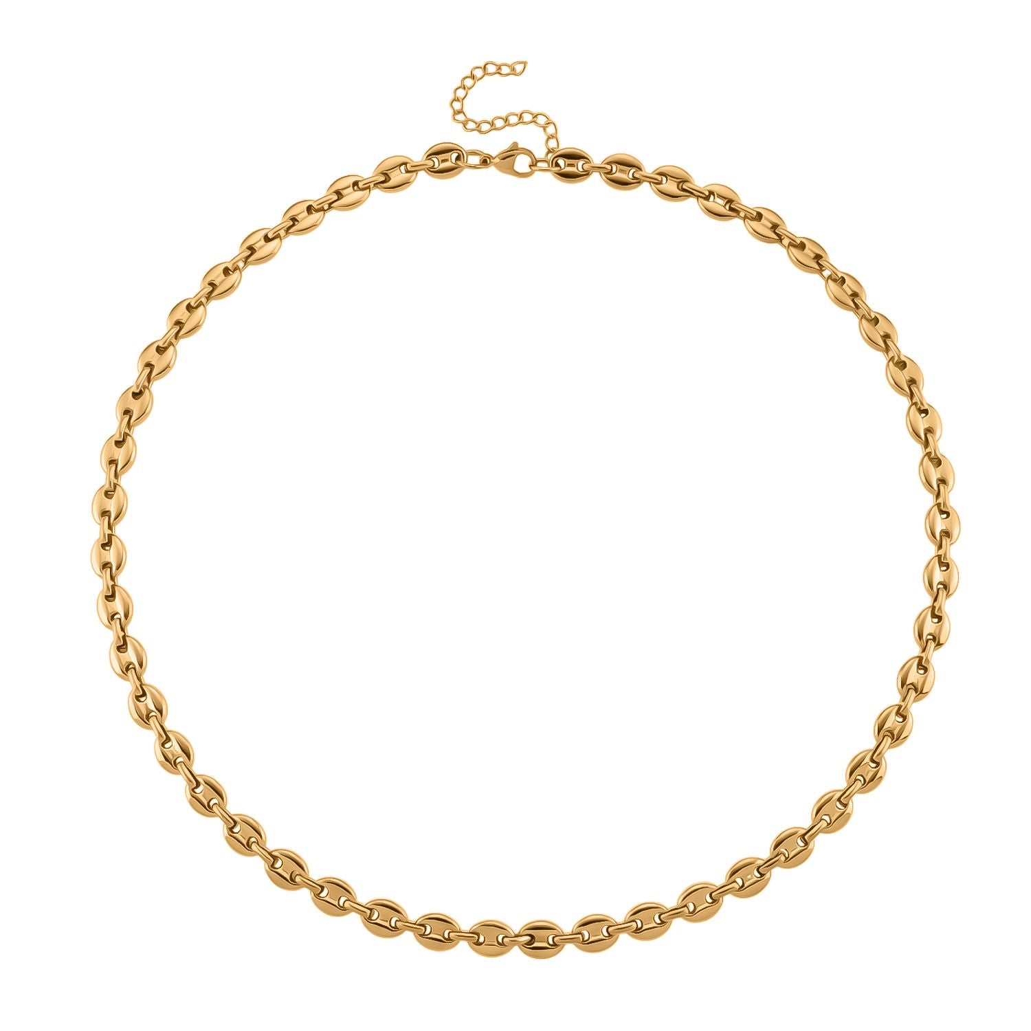 DESIGNER INSPIRIERT - 2er Fancy Ketten Set mit 5 cm Extender, Goldfarben und Silberfarben