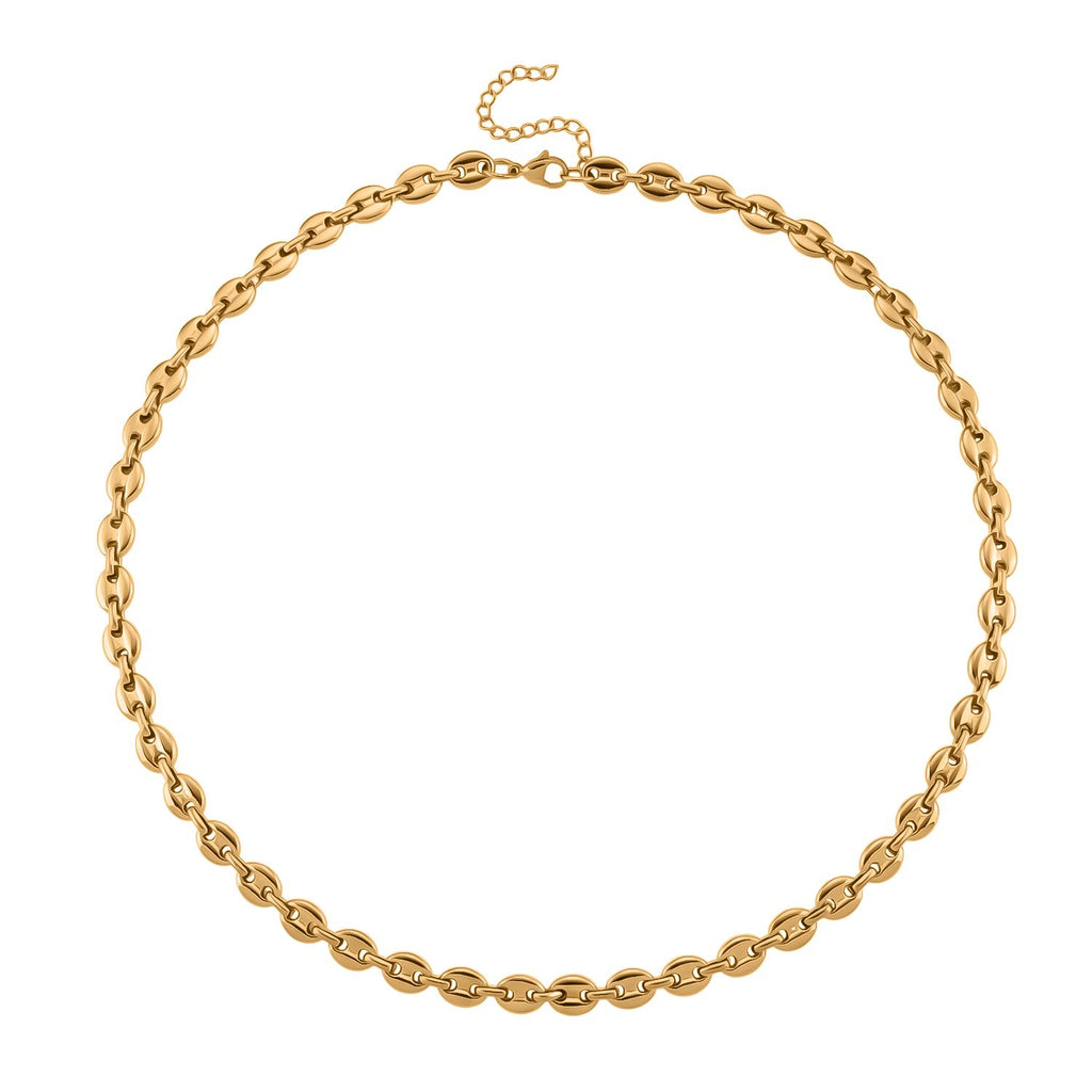 DESIGNER INSPIRIERT - 2er Fancy Ketten Set mit 5 cm Extender, Goldfarben und Silberfarben