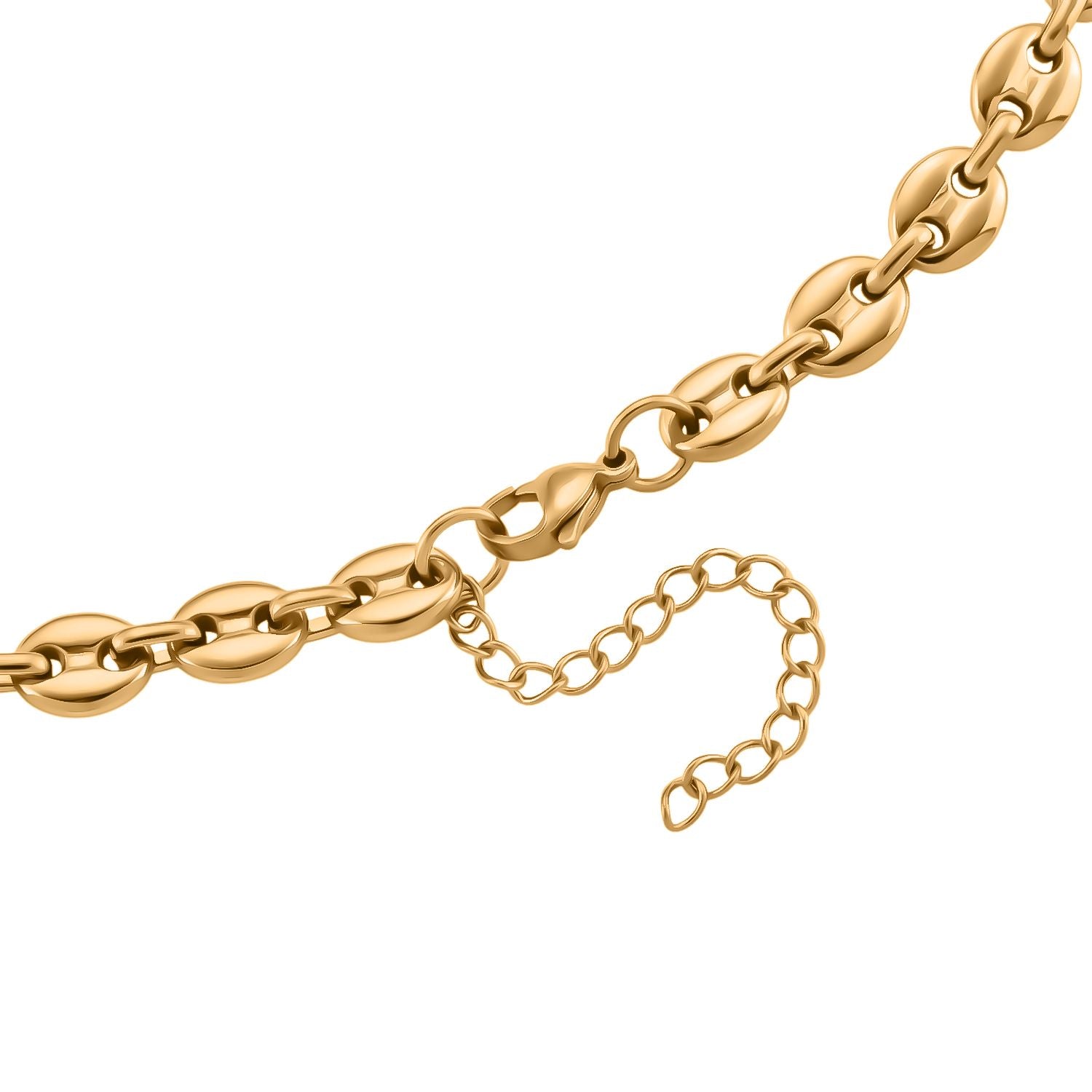 DESIGNER INSPIRIERT - 2er Fancy Ketten Set mit 5 cm Extender, Goldfarben und Silberfarben