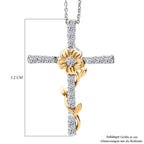 LUXURIANT DIAMOND - Lab Grown Diamant SI-GH Anhänge mit Kette ca. 50 cm 925 Silber Rhodiniert und 750 Gelbgold Vermeil ca. 0.50 ct