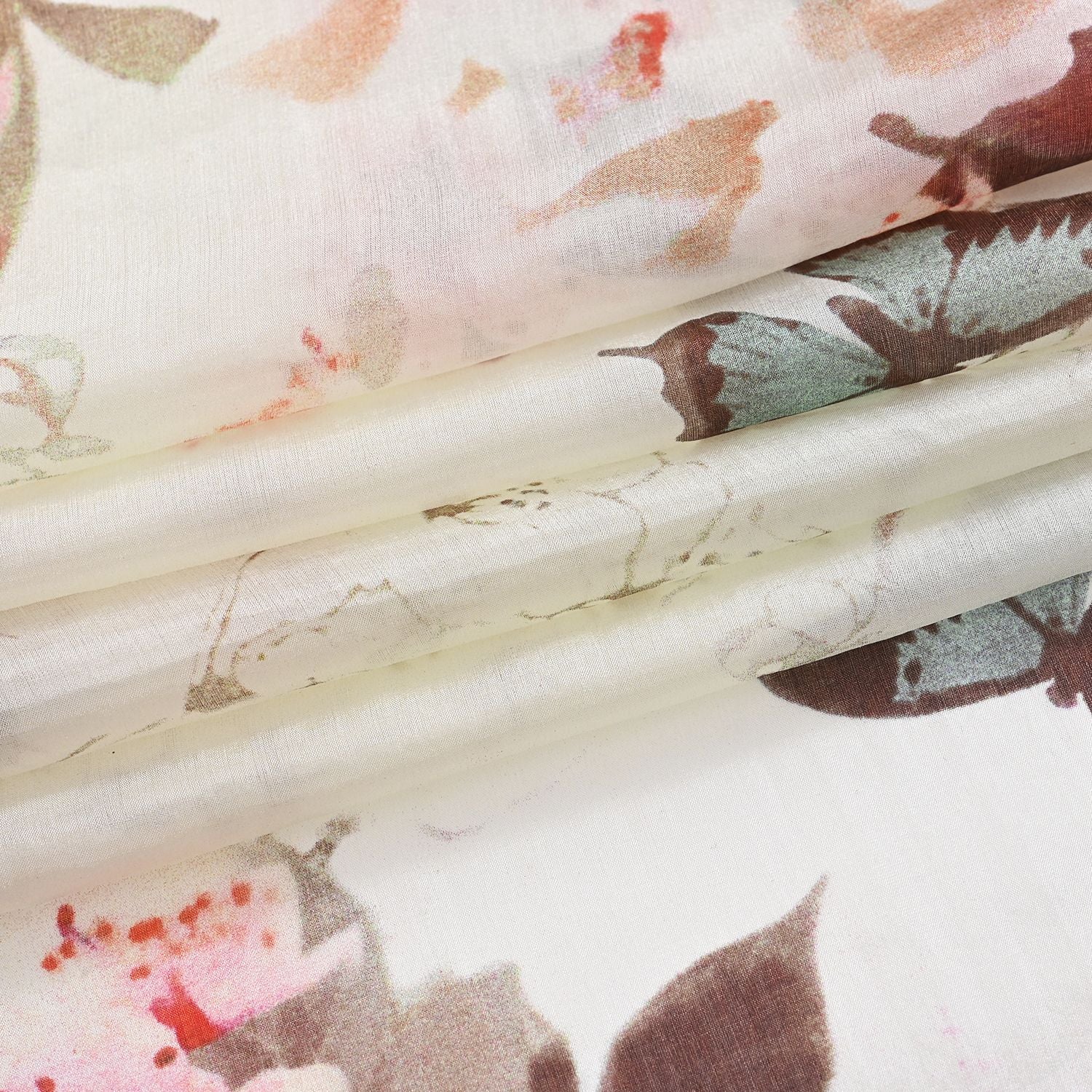 LA MAREY signature 100% silk scarf, Silk pearl butterfly brooch Material: Silk & alloy  color: off white   Size: