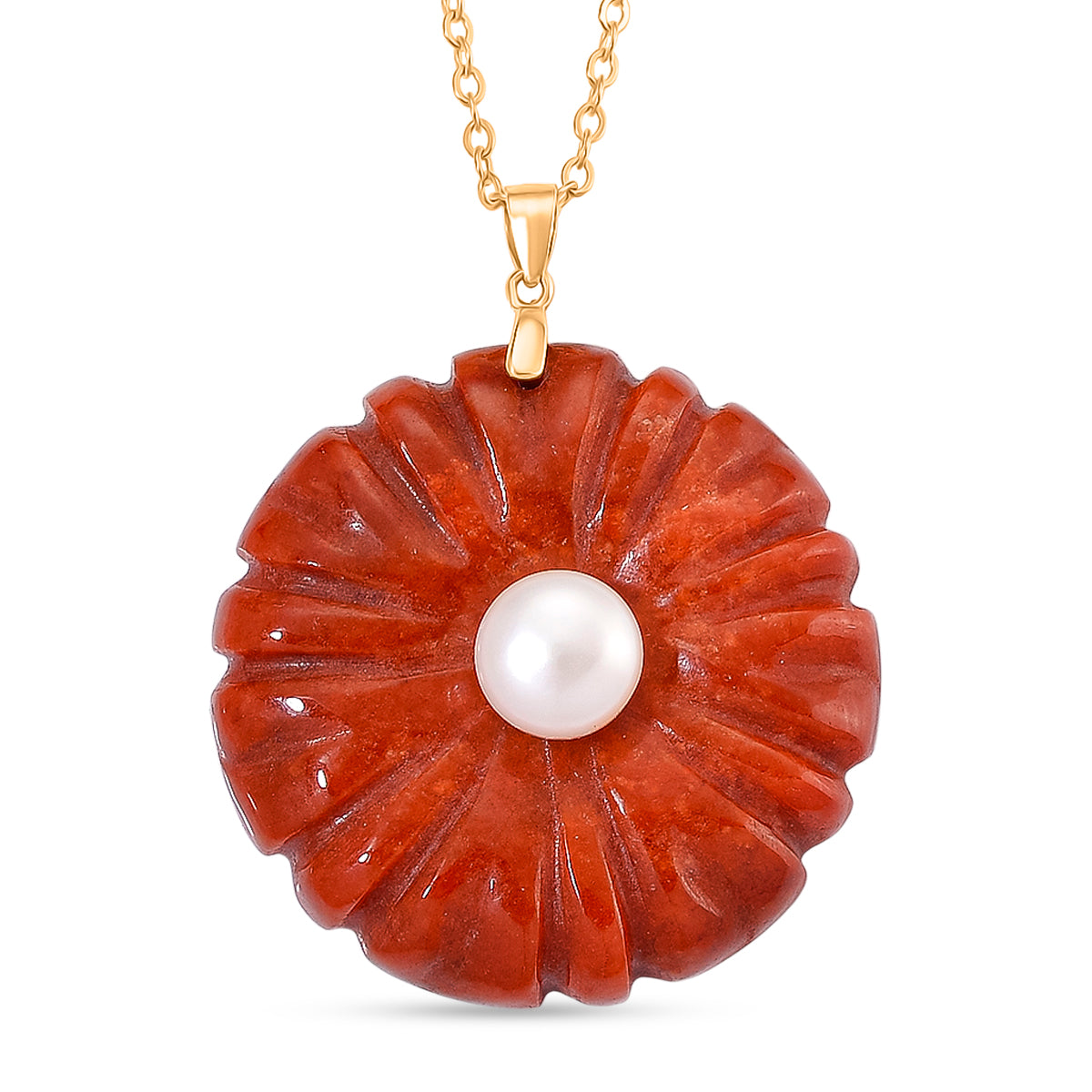 D'Joy Burmesischer Rote Jadeit Jade, Weiße Süßwasser Perle (9-9.5mm) Schmuckset ca. 50 cm 925 Silber Vergoldet 110.00 ct