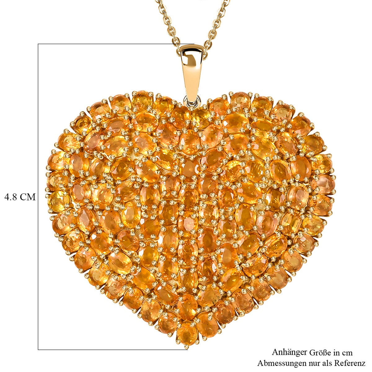 D'Joy Gelber Saphir Schmuckset ca. 50 cm 925 Silber 750 Gelbgold Vermeil ca. 23,87 ct.