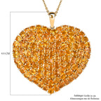 D'Joy Gelber Saphir Schmuckset ca. 50 cm 925 Silber 750 Gelbgold Vermeil ca. 23,87 ct.