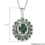 AA Grüner Apatit Schmuckset ca. 50 cm 925 Silber Rhodiniert ca. 2,91 ct.