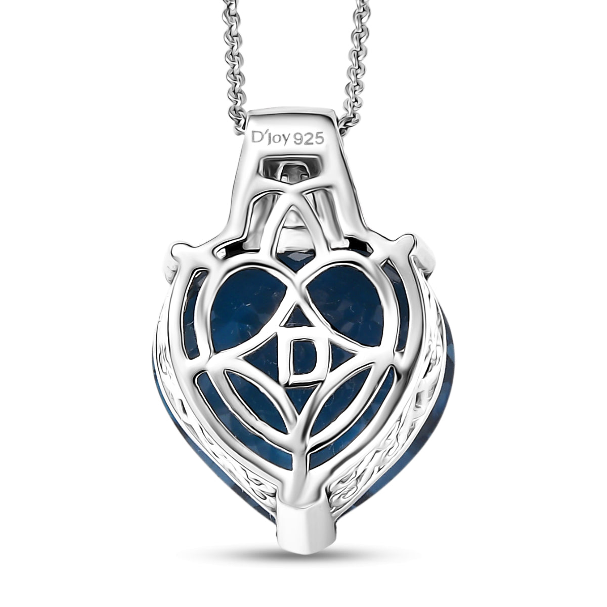 D'Joy London Blau Topas, Moissanit Schmuckset ca. 50 cm 925 Silber rhodiniert ca. 12,66 ct.