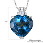 D'Joy London Blau Topas, Moissanit Schmuckset ca. 50 cm 925 Silber rhodiniert ca. 12,66 ct.