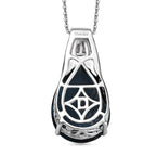 D'Joy London Blau Topas, Moissanit Anhäanger mit Kette. 50 cm 925 Silber rhodiniert ca. 13.20 ct