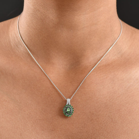 D'Joy AA Rubellit Schmuckset ca. 50 cm 925 Silber rhodiniert ca. 1.59 ct