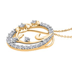 LUXURIANT DIAMOND - Lab Grown Diamant SI-GH SGL zertifiziert Anhänger mit Kette, ca. 50 cm 925 Silber Rhodiniert und 750 Gelbgold Vermeil ca. 1.00 ct