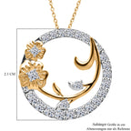 LUXURIANT DIAMOND - Lab Grown Diamant SI-GH SGL zertifiziert Anhänger mit Kette, ca. 50 cm 925 Silber Rhodiniert und 750 Gelbgold Vermeil ca. 1.00 ct