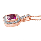 Luxuriant - AAA Lab Grown Rosa Saphir, Lab Grown Diamant Schmuckset ca. 50 cm 925 Silber 750 Roségold Vermeil ca. 2.63 ct