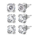 D'Joy 3er-Set Moissanit Ohrringe, 925 Silber platiniert - 2,58 ct.