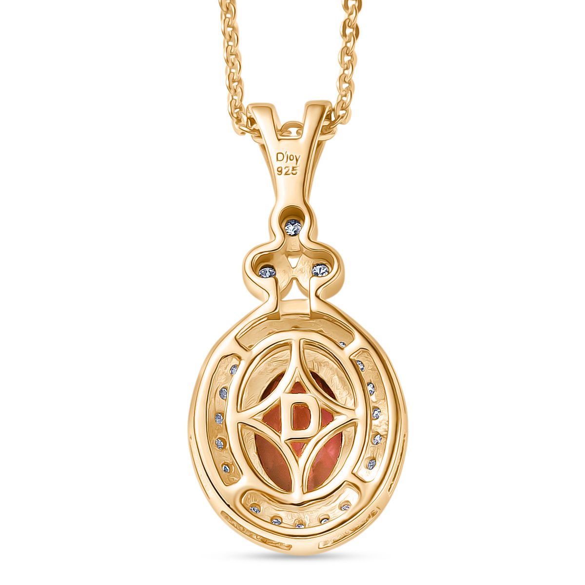 MÜNCHEN CLOSE OUT - D'Joy AA Cruzeiro Blush Turmalin, Moissanit Schmuckset ca. 50 cm 925 Silber 750 Gelbgold Vermeil ca. 0.94 ct