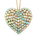 D'Joy AA Natürlicher, äthiopischer Welo Opal Anhänger mit Kette, ca. 45 cm 925 Silber 750 Gelbgold Vermeil ca. 9.34 ct