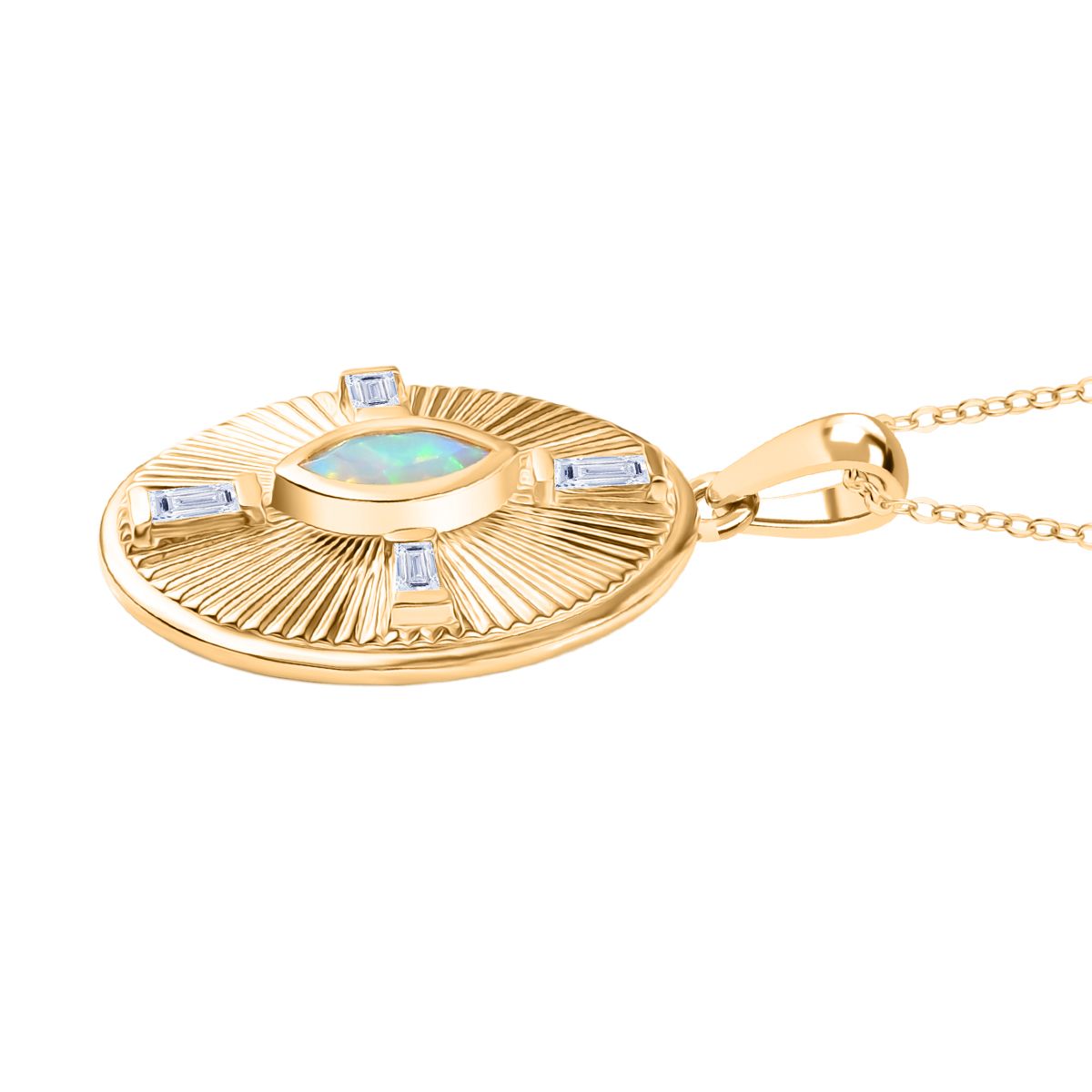 D'Joy AA Natürlicher, äthiopischer Welo Opal, Weißer Zirkon Schmuckset ca. 50 cm 925 Silber 750 Gelbgold Vermeil ca. 0.80 ct
