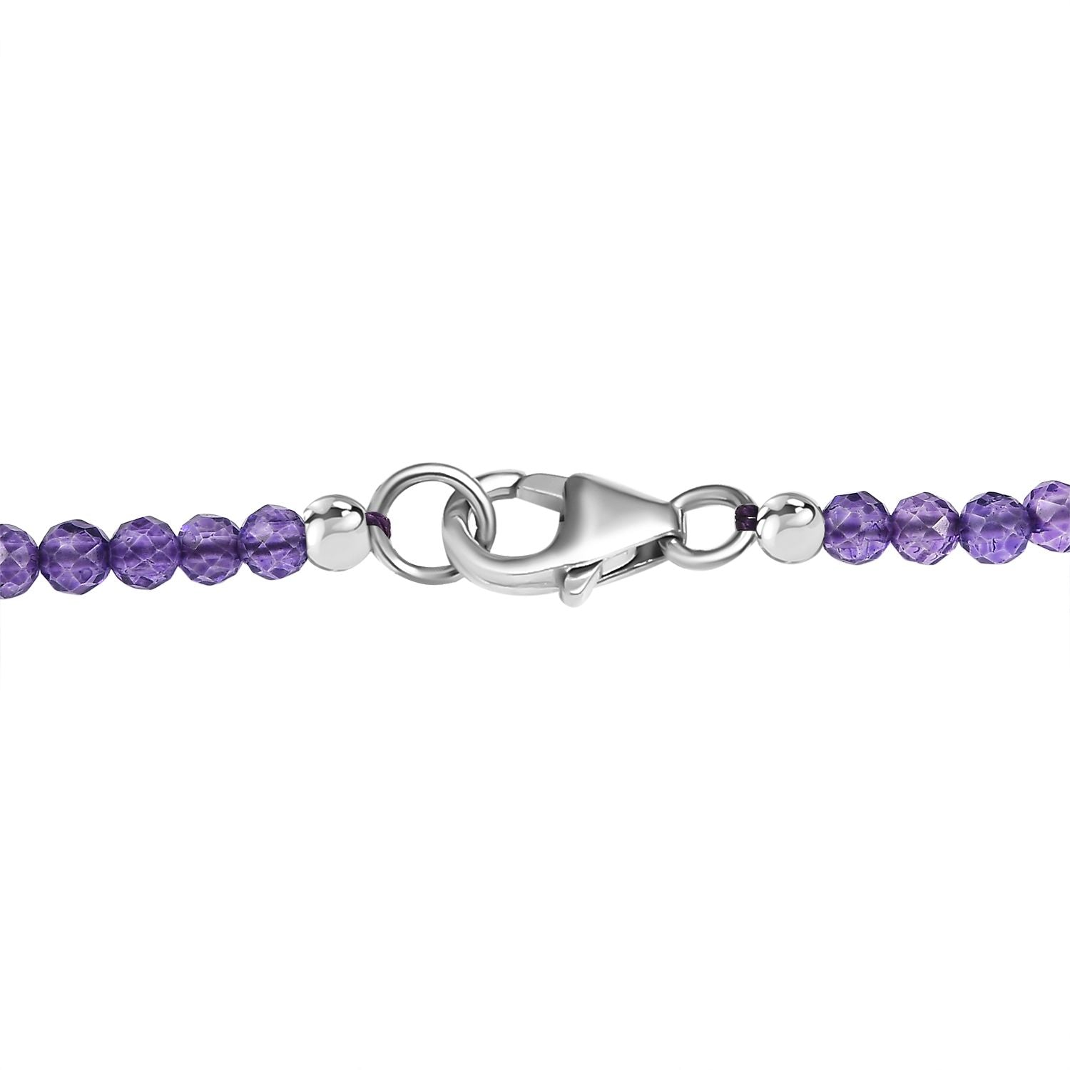 D'Joy AA Afrikanischer Amethyst Schmuckset ca. 50 cm 925 Silber rhodiniert ca. 58.90 ct