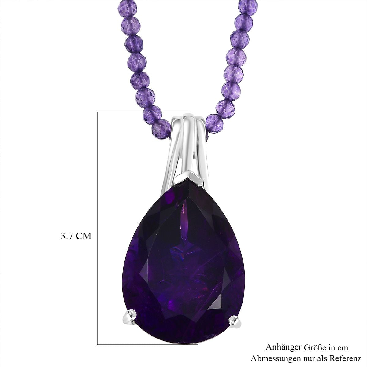 D'Joy AA Afrikanischer Amethyst Schmuckset ca. 50 cm 925 Silber rhodiniert ca. 58.90 ct