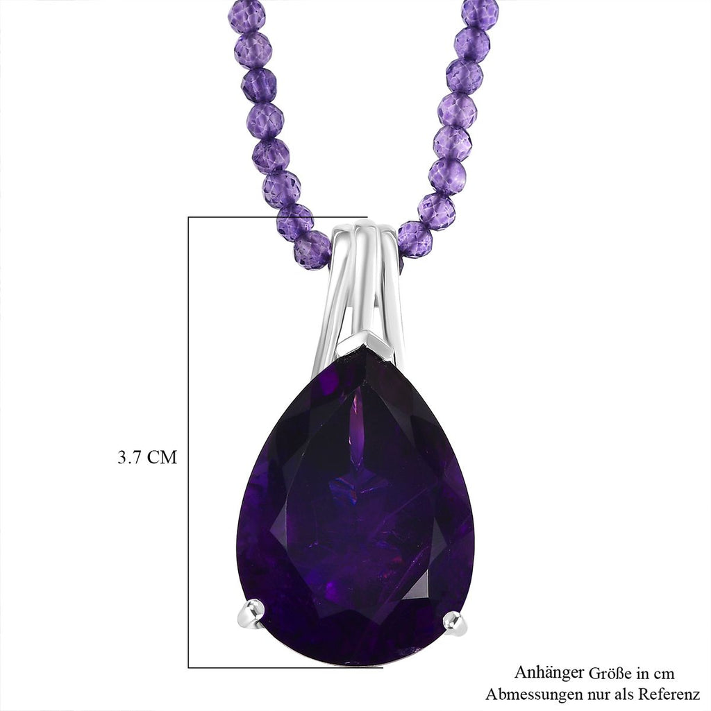 D'Joy AA Afrikanischer Amethyst Schmuckset ca. 50 cm 925 Silber rhodiniert ca. 58.90 ct