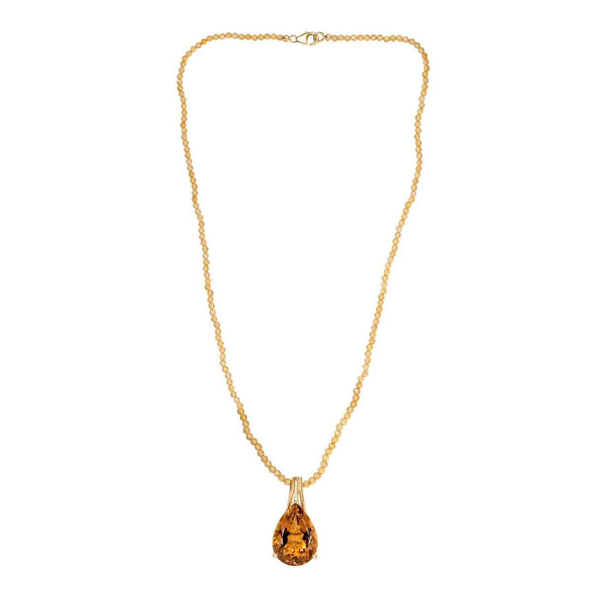D'Joy AA Citrin Schmuckset ca. 50 cm 925 Silber 750 Gelbgold Vermeil ca. 85.83 ct