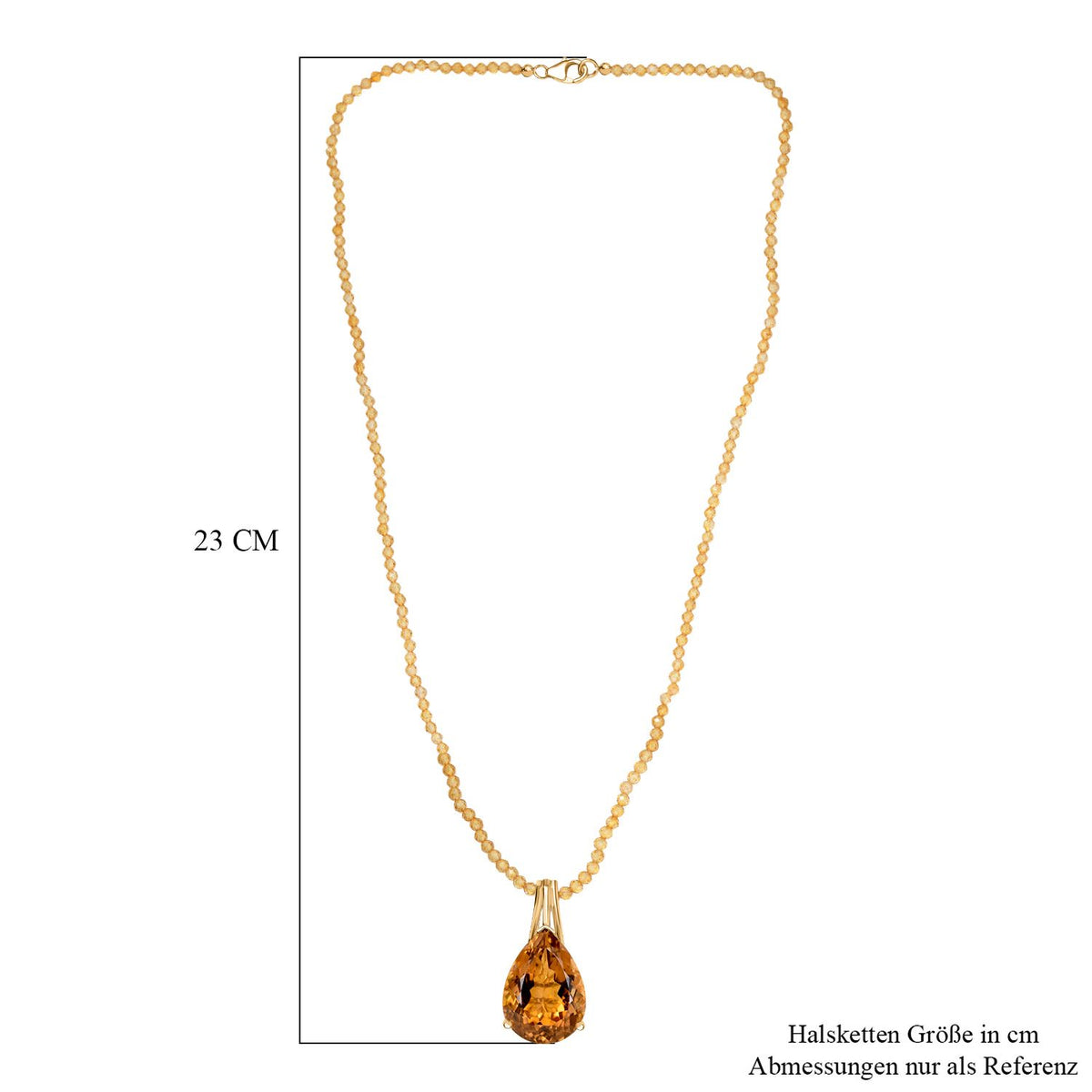 D'Joy AA Citrin Schmuckset ca. 50 cm 925 Silber 750 Gelbgold Vermeil ca. 85.83 ct
