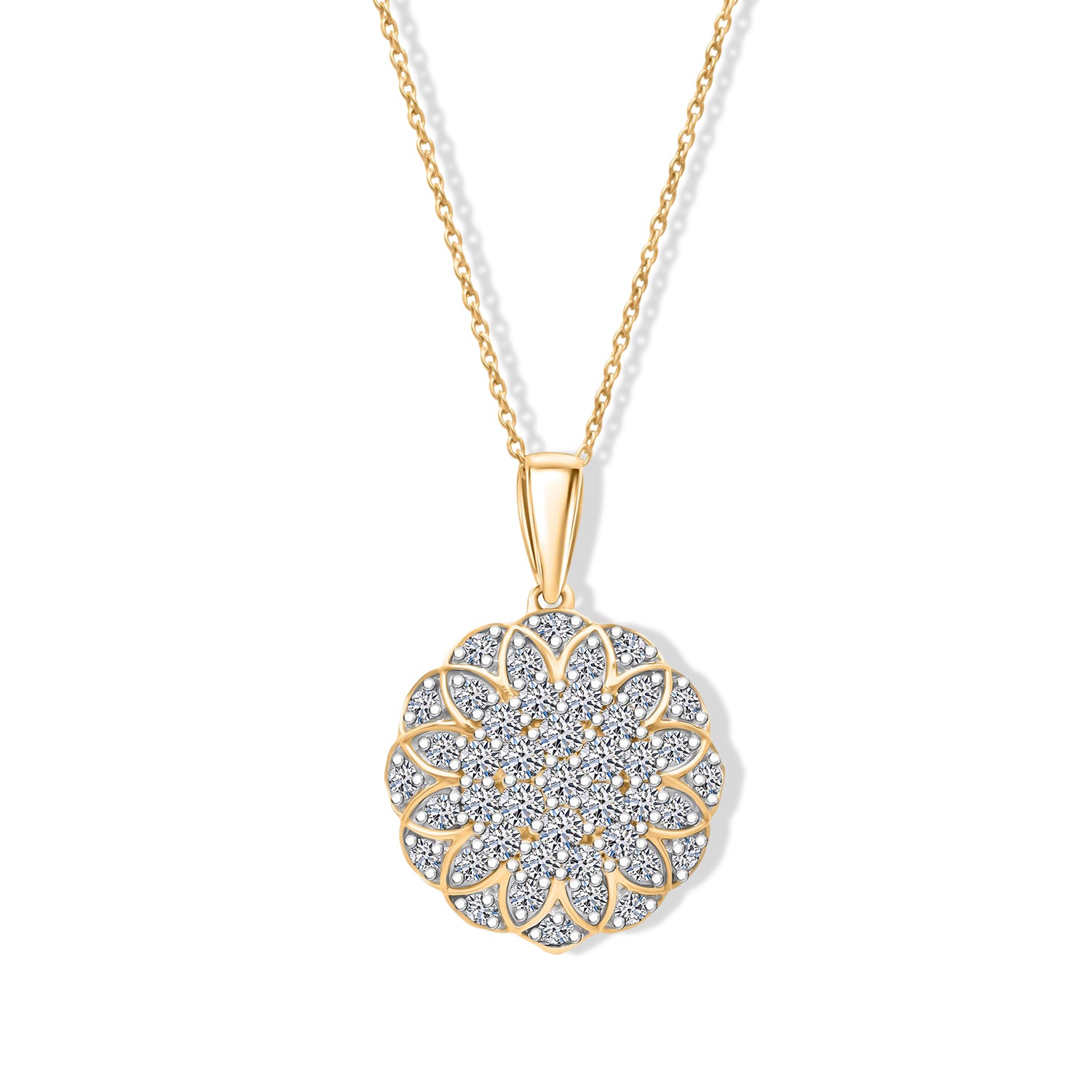 LUXURIANT DIAMOND - Lab Grown Diamant SI-GH SGL zertifiziert Schmuckset ca. 50 cm 925 Silber 750 Gelbgold Vermeil ca. 1.33 ct