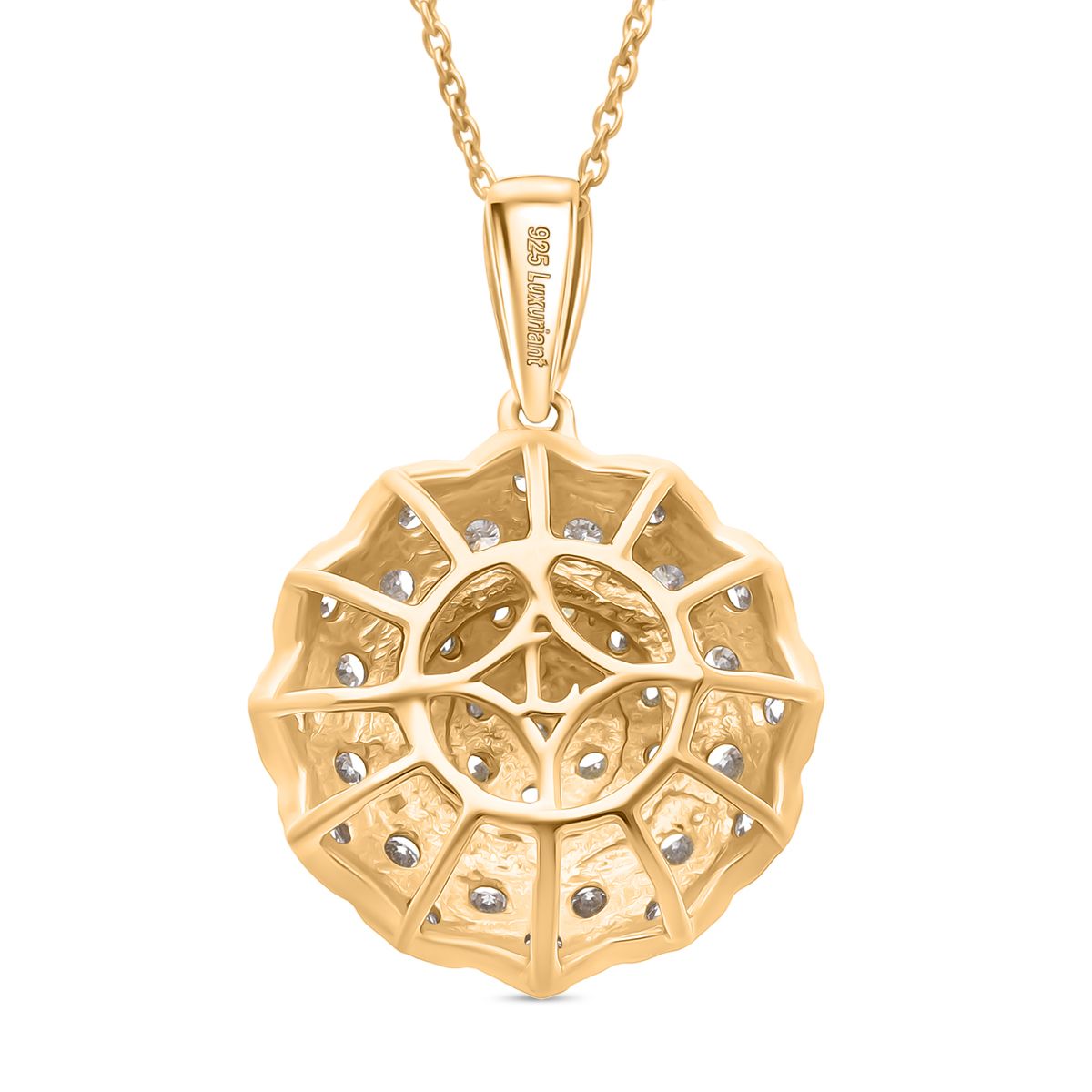 LUXURIANT DIAMOND - Lab Grown Diamant SI-GH SGL zertifiziert Schmuckset ca. 50 cm 925 Silber 750 Gelbgold Vermeil ca. 1.33 ct