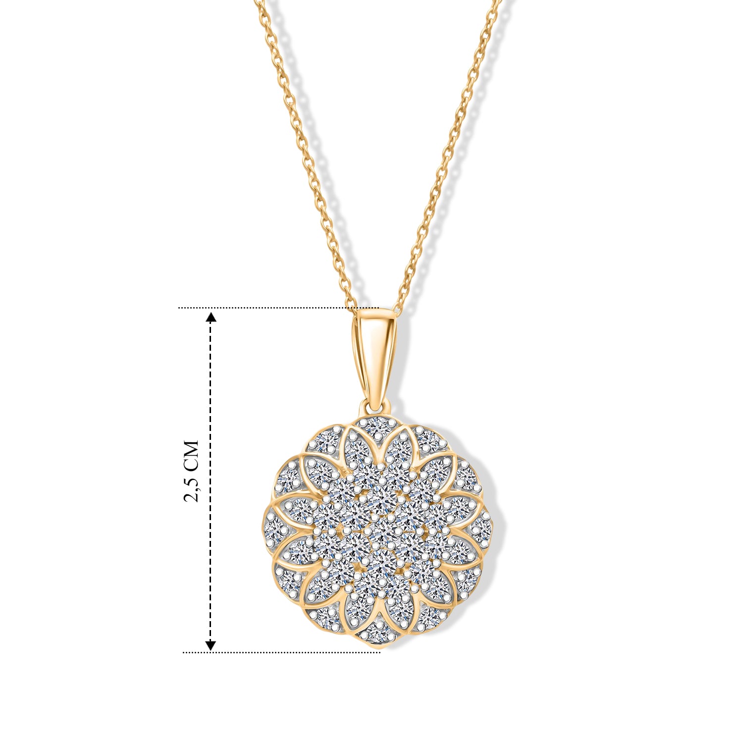 LUXURIANT DIAMOND - Lab Grown Diamant SI-GH SGL zertifiziert Schmuckset ca. 50 cm 925 Silber 750 Gelbgold Vermeil ca. 1.33 ct