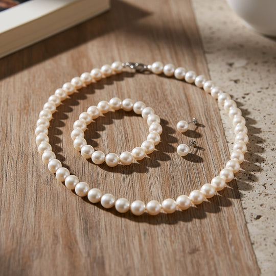Pfaufarbene Muschelperle Schmuckset