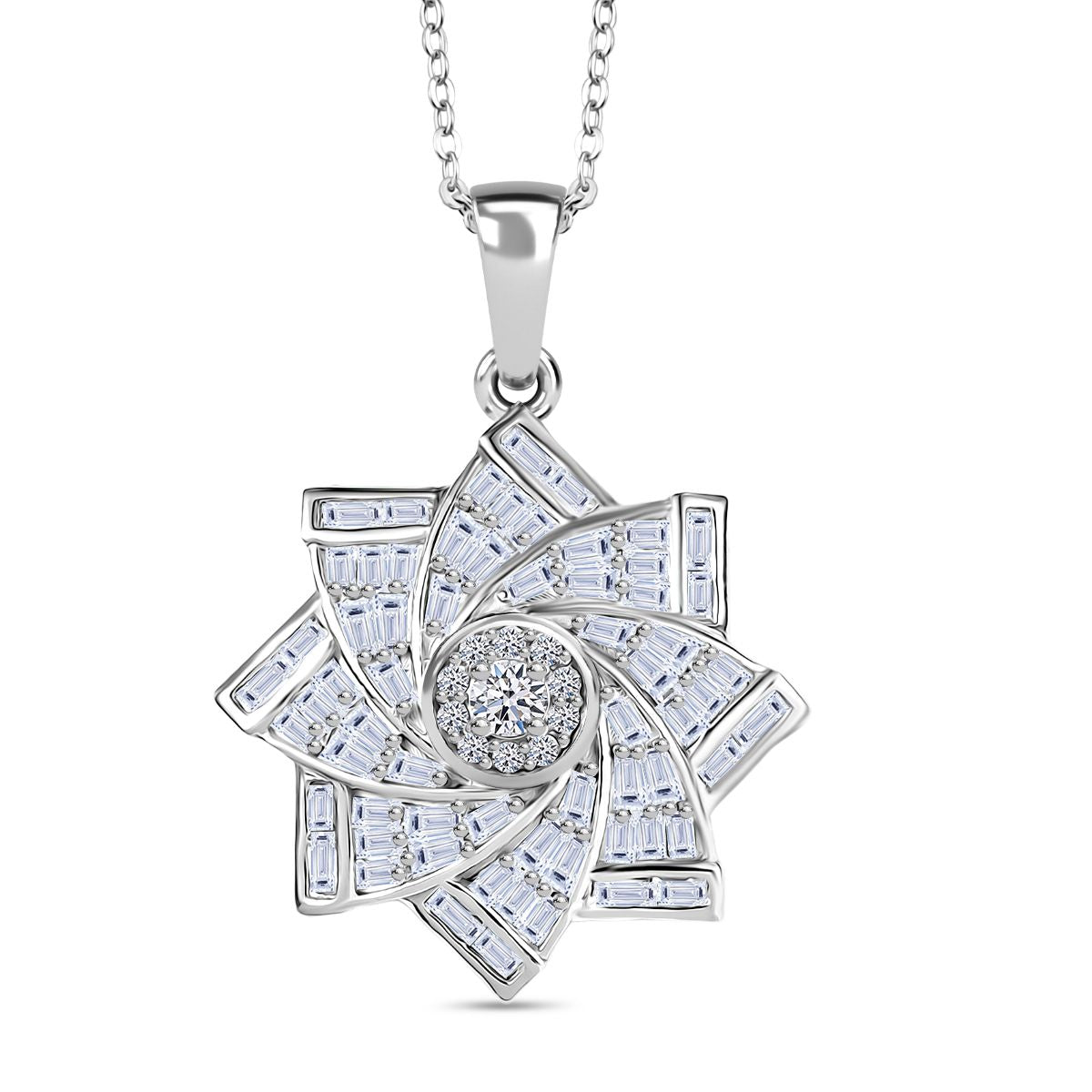 LUXURIANT DIAMOND - Lab Grown Diamant SI-GH SGL zertifiziert Schmuckset ca. 50 cm 925 Silber rhodiniert ca. 1.00 ct