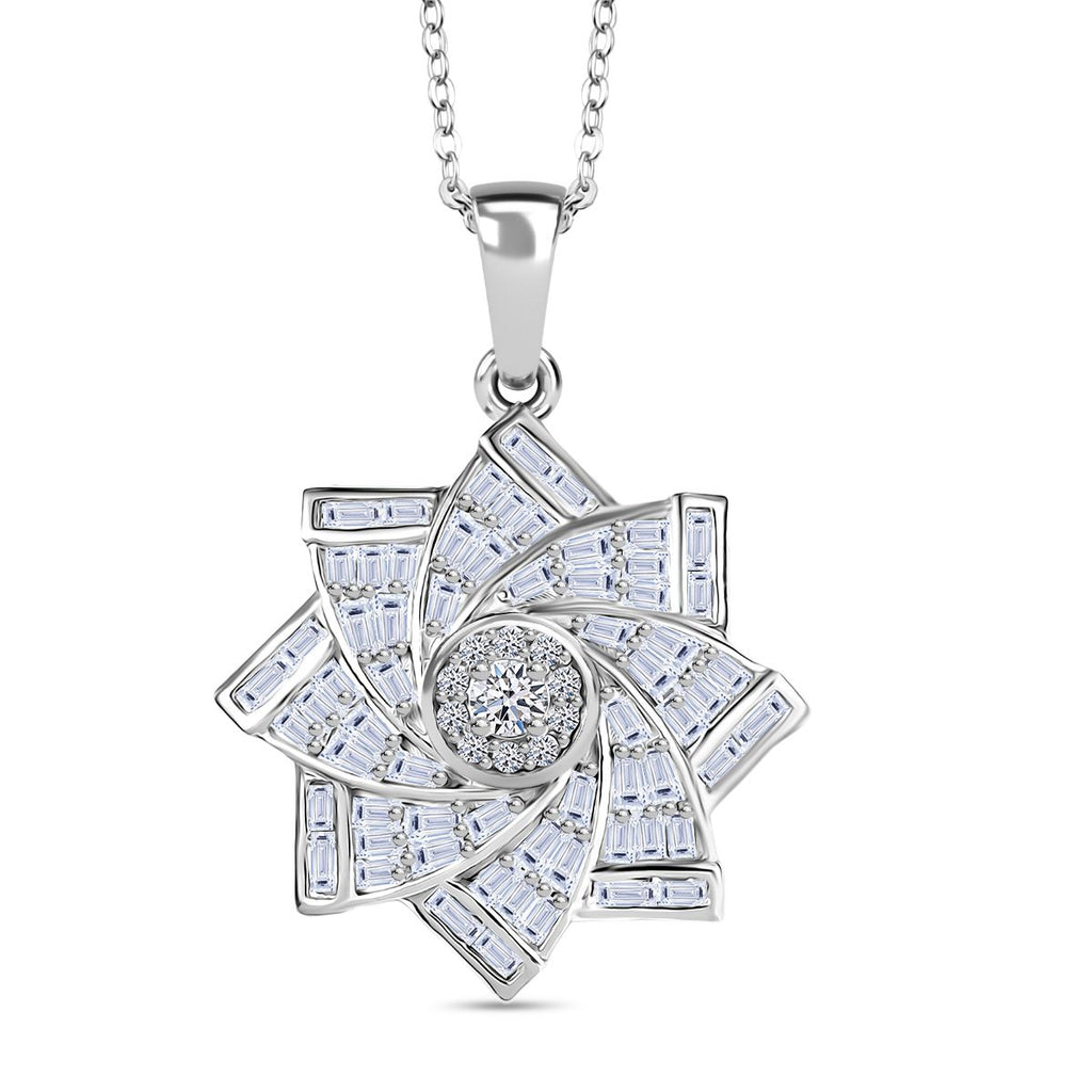 LUXURIANT DIAMOND - Lab Grown Diamant SI-GH SGL zertifiziert Schmuckset ca. 50 cm 925 Silber rhodiniert ca. 1.00 ct
