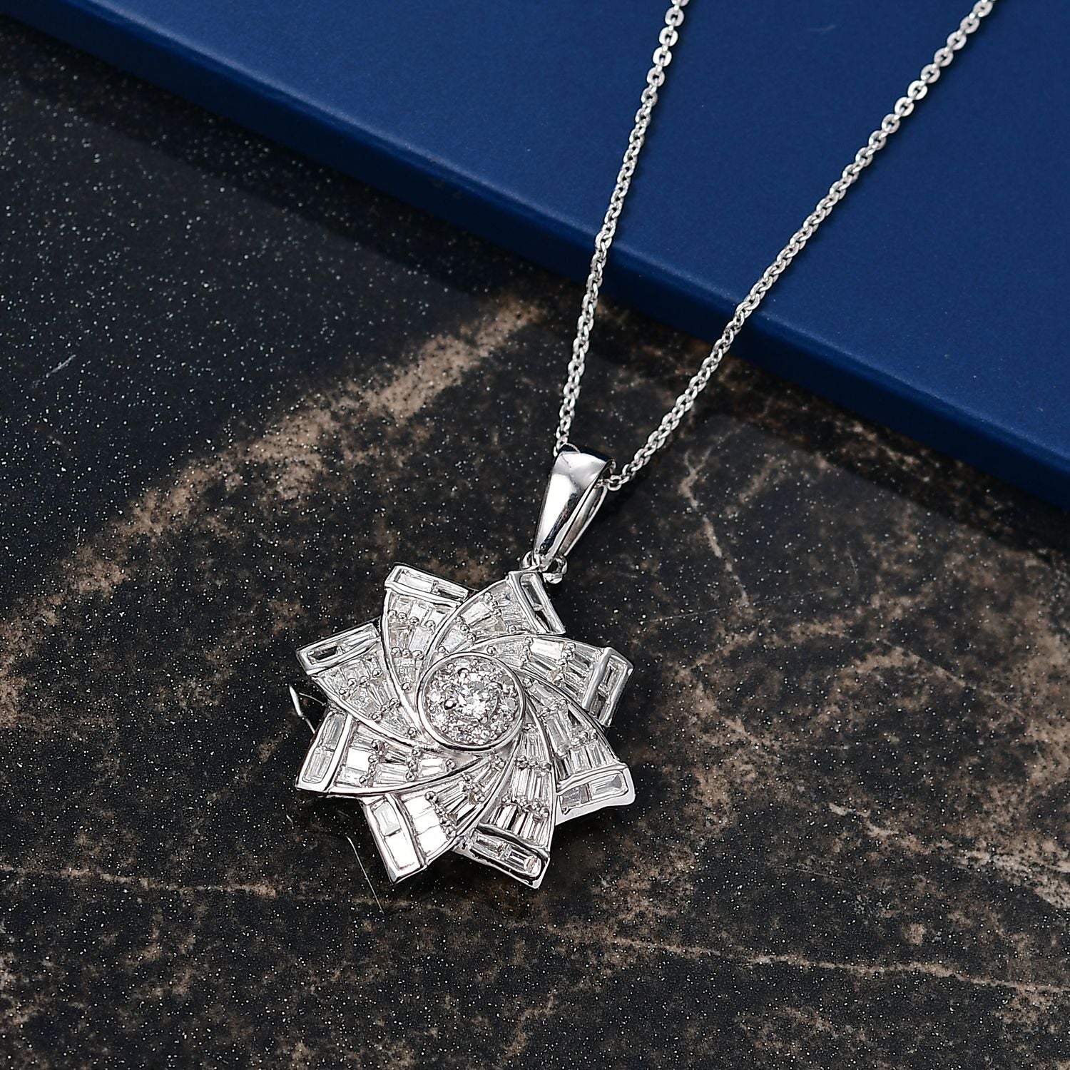 LUXURIANT DIAMOND - Lab Grown Diamant SI-GH SGL zertifiziert Schmuckset ca. 50 cm 925 Silber rhodiniert ca. 1.00 ct