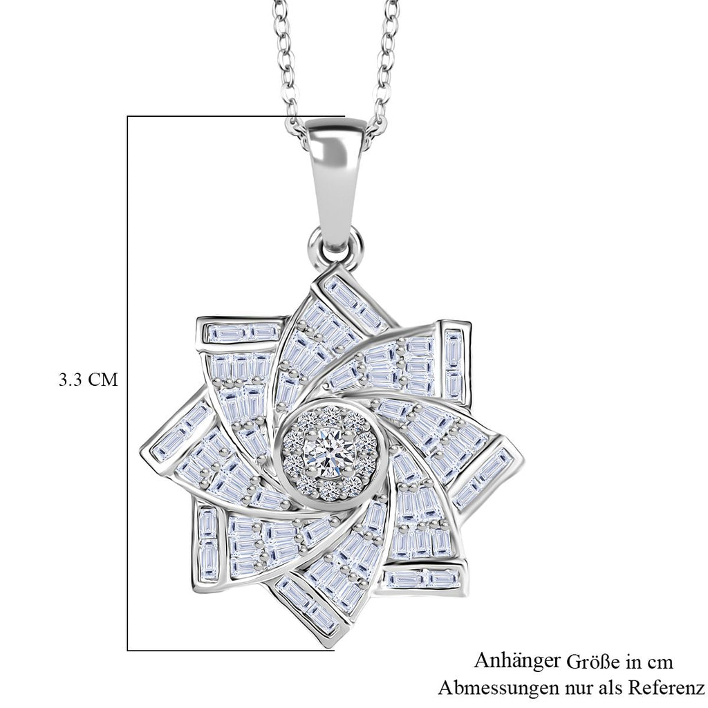 LUXURIANT DIAMOND - Lab Grown Diamant SI-GH SGL zertifiziert Schmuckset ca. 50 cm 925 Silber rhodiniert ca. 1.00 ct