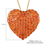 D'Joy Blaze Feueropal Anhänger mit Kette, ca. 45 cm 925 Silber 750 Gelbgold Vermeil ca. 9.54 ct