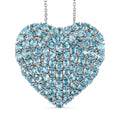 D'Joy Blauer Zirkon Anhänger mit Kette, ca. 45 cm + 5 cm Extender, 925 Silber rhodiniert ca. 21.37 ct