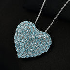 D'Joy Blauer Zirkon Anhänger mit Kette, ca. 45 cm + 5 cm Extender, 925 Silber rhodiniert ca. 21.37 ct