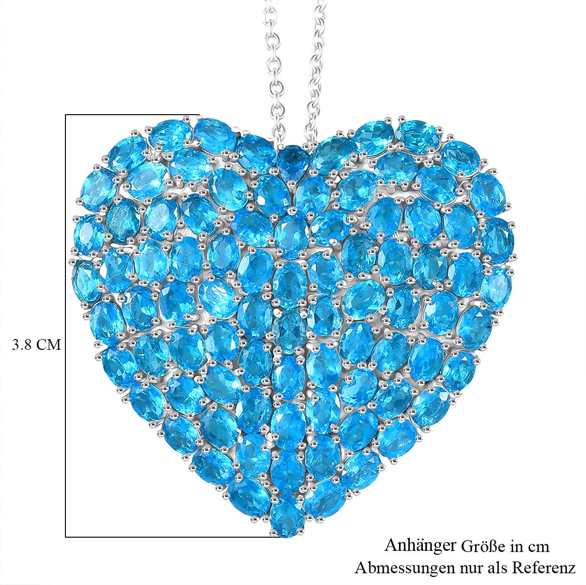 D'Joy Neon Apatit Schmuckset ca. 45 cm 925 Silber rhodiniert ca. 18.04 ct