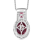 D'Joy AA Afrikanischer Rubin (Fissure gefüllt) Anhänger mit Kette, ca. 50 cm 925 Silber rhodiniert ca. 10.53 ct