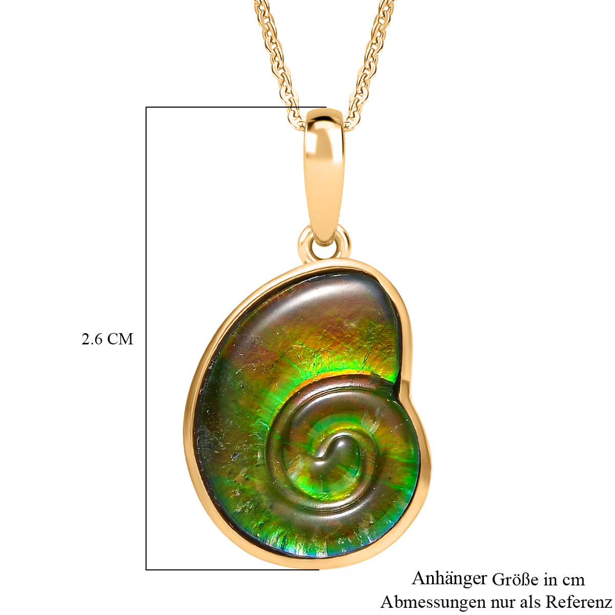 D'Joy Ammolit Schmuckset ca. 50 cm 925 Silber 750 Gelbgold Vermeil ca. 5.25 ct