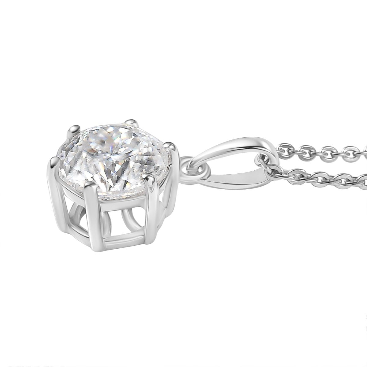 D'Joy 161 Facettiert Moissanit Schmuckset ca. 50 cm 925 Silber rhodiniert ca. 1.38 ct