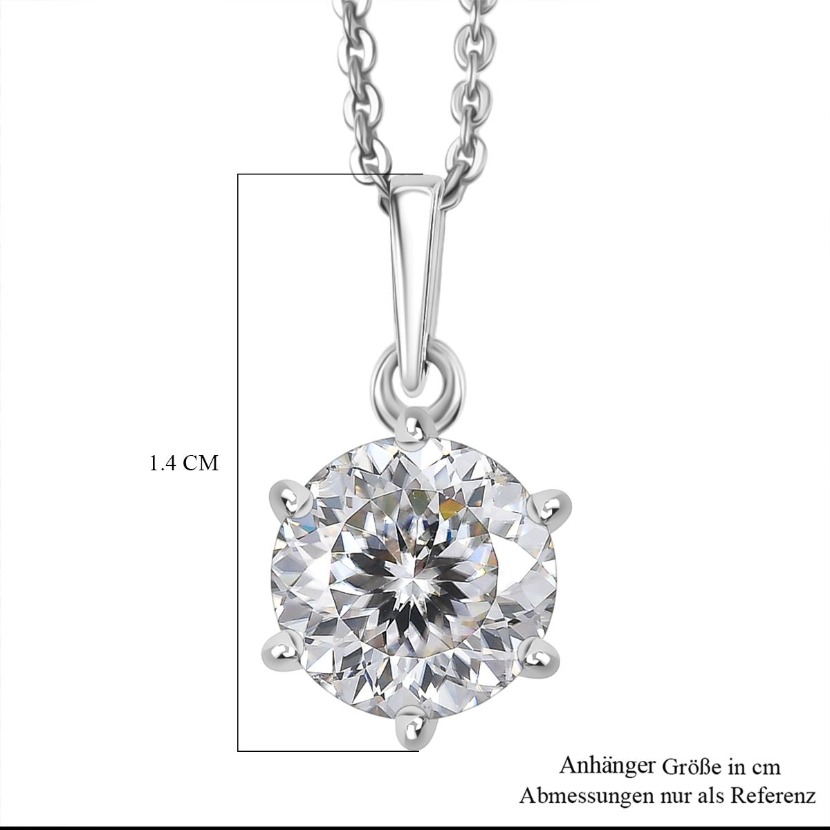 D'Joy 161 Facettiert Moissanit Schmuckset ca. 50 cm 925 Silber rhodiniert ca. 1.38 ct