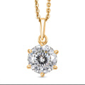 D'Joy 161 Facettiert Moissanit Schmuckset ca. 50 cm 925 Silber 750 Gelbgold Vermeil ca. 1.38 ct