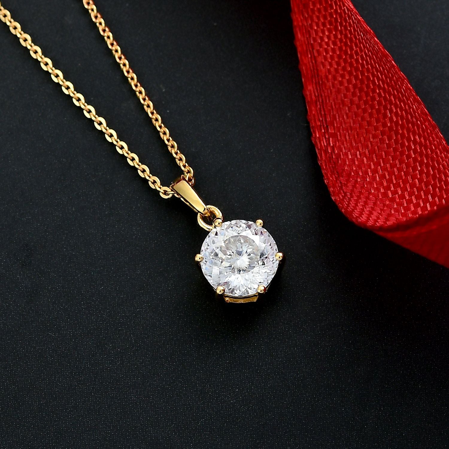 D'Joy 161 Facettiert Moissanit Schmuckset ca. 50 cm 925 Silber 750 Gelbgold Vermeil ca. 1.38 ct