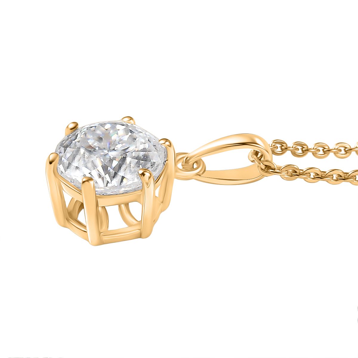 D'Joy 161 Facettiert Moissanit Schmuckset ca. 50 cm 925 Silber 750 Gelbgold Vermeil ca. 1.38 ct