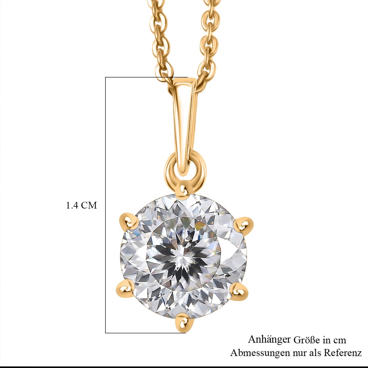 D'Joy 161 Facettiert Moissanit Schmuckset ca. 50 cm 925 Silber 750 Gelbgold Vermeil ca. 1.38 ct